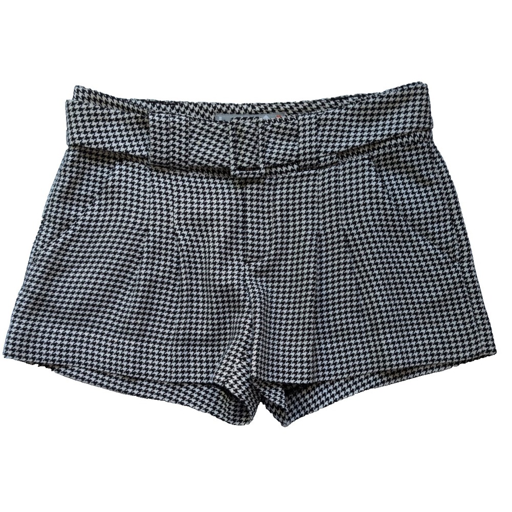 Rare Y2K Runway L.A.M.B. Silk/Wool Shorts Size 4 Spring 2008 Houndstooth Pleated